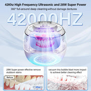 42 000 Hz et 28 W pour un nettoyage en profondeur des appareils dentaires